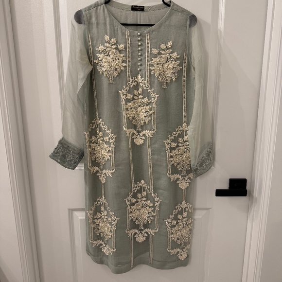 Agha Noor Pakistani Kurta Small Light Blue - Picture 1 of 1